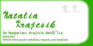 natalia krajcsik business card